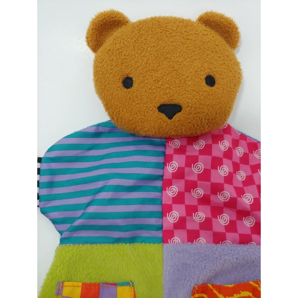 Kids Preferred Teddy bear teether Security Blanket blue purple pink swirl stripe
